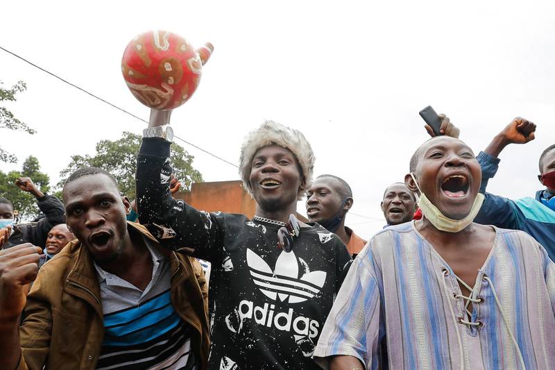 People gather during the presidential elections in Kampala, Uganda. Reuters