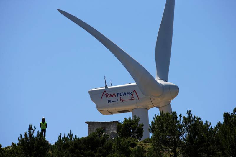 A Saudi Acwa Power-generating windmill in Jbel Sendouq, on the outskirts of Tangier, Morocco. Reuters