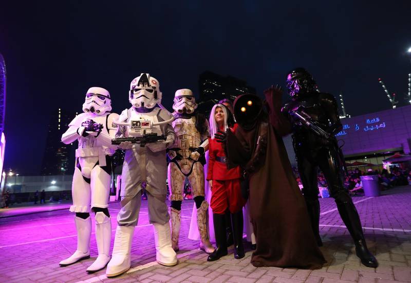 Guests in Star Wars series costumes attend the Middle East Film & Comic Con. EPA