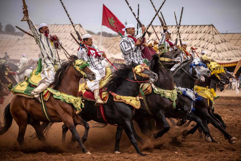 Close riding is another skill on show from the Moroccan horsemen, many of whom belong to North African nomadic tribes.
