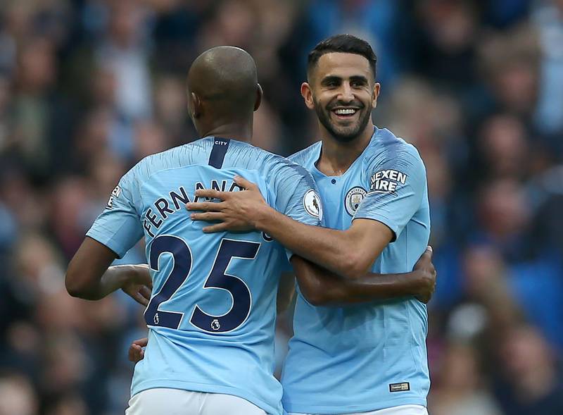 Riyad Mahrez: 6/10. City's record signing has struggled to replicate the form he showed over the past two seasons at Leicester City. Substituted at half-time during the FA Cup final despite City being 2-0 up. AFP