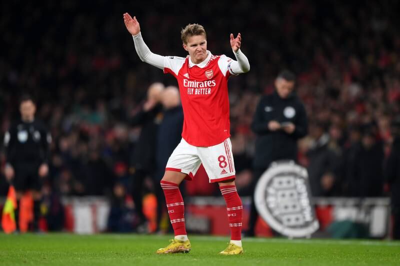 CM: Martin Odegaard (Arsenal): The Arsenal captain is surely a frontrunner, at this stage, for Player of the Year accolades. Everything went through the Norwegian as Arsenal dominated United, and alongside Thomas Partey and Granit Xhaka, forms the best midfield in the league at present. A top midfielder. Getty