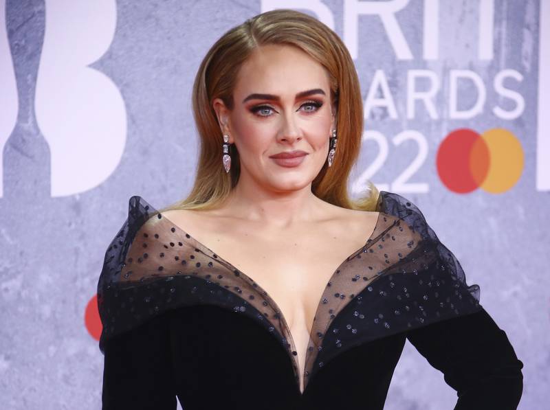 Adele appears at the Brit Awards 2022 in London in February. AP