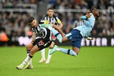 Bruno Guimaraes 7: Had Newcastle’s first attempt on target in 29th minute but headed straight at keeper from close range. The star of Newcastle’s midfield for last 18 months is yet to hit top gear this season and isnlt his usual smiling self but still produced some of his trademark passing between the lines. getty