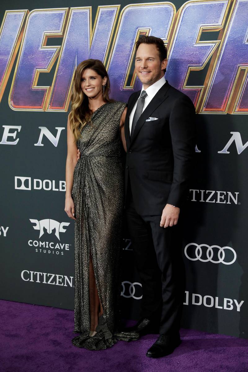 Chris Pratt and Katherine Schwarzenegger at the world premiere of 'Avengers: Endgame' at the Los Angeles Convention Center on April 22, 2019. AFP