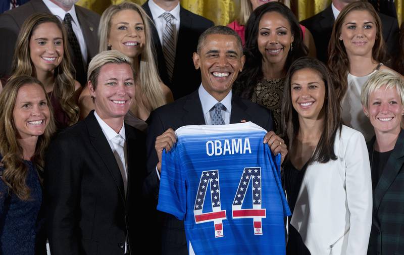 Former US president Barack Obama has always championed women's football.  AP