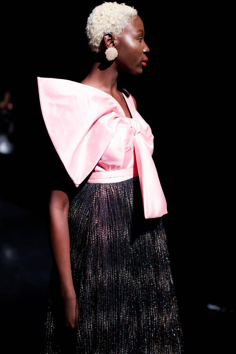 Jordanian label Mada'en revelled in old school glamour for Day 1 of Arab Fashion Week, FW21. Courtesy AFW