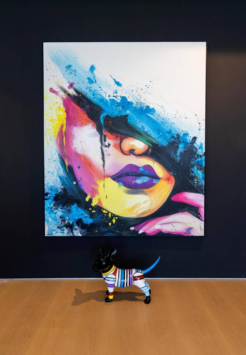 Pops of colour come from statement works of art. Courtesy Luxhabitat Sotheby's International Realty