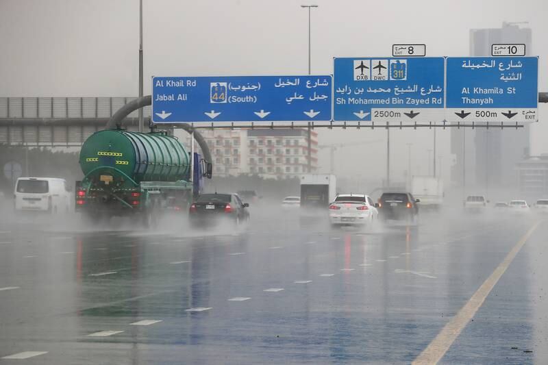 The UAE had been receiving unusually large amounts of rain over the weekend.