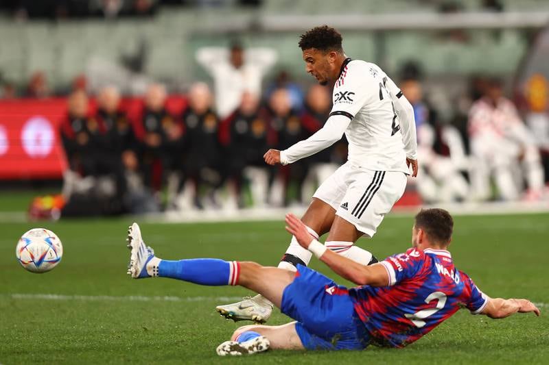 Jadon Sancho scores for Manchester United against Crystal Palace at the Melbourne Cricket Ground on July 19. Getty