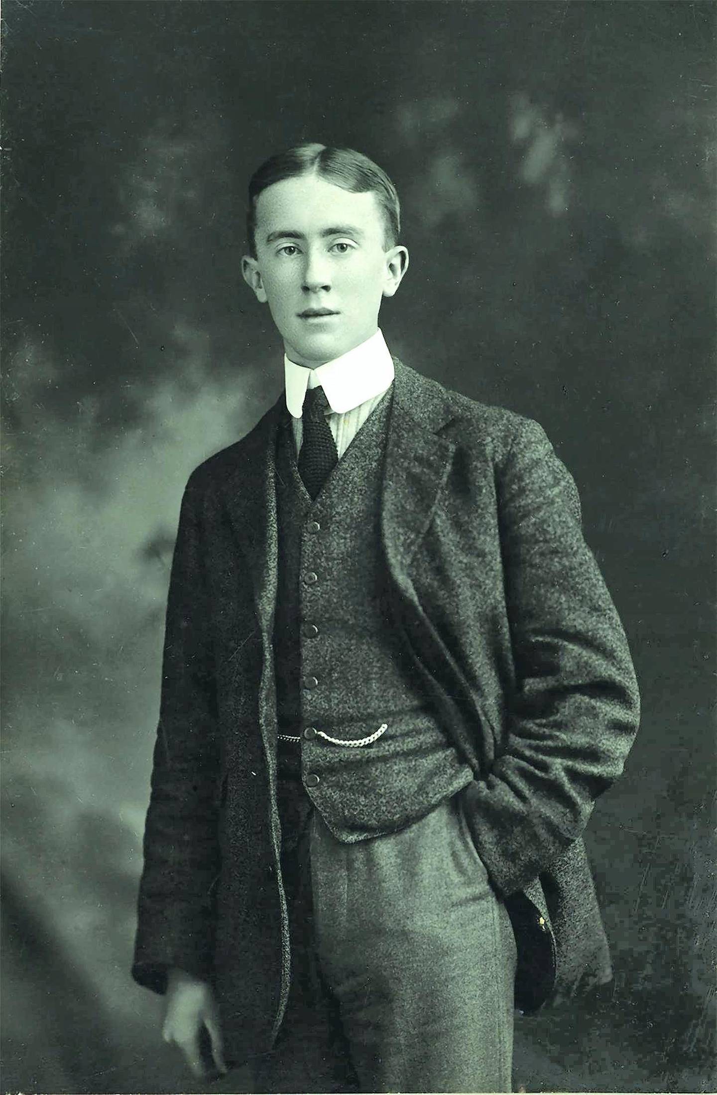 Author J R R Tolkien pictured aged 19