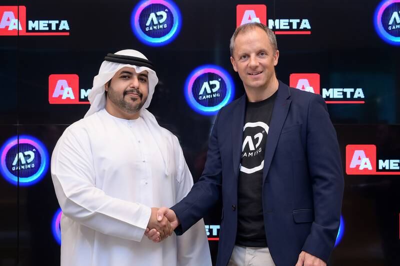 Hussain Al Omaeirah, AA Meta co-founder, chairman and managing director, and James Hartt, director of strategic initiatives and business development at AD Gaming. Photo: AD Gaming