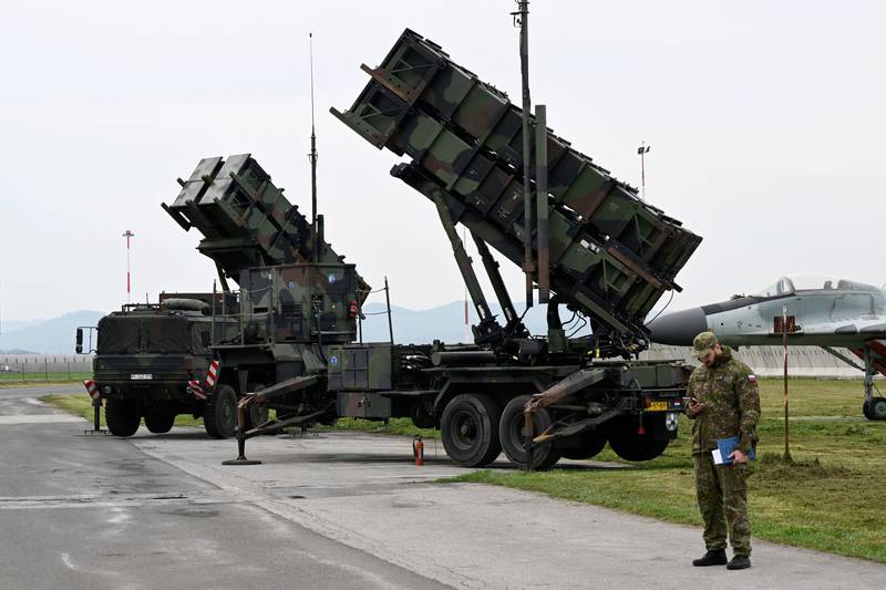 A Patriot missile defence system on display at Sliac Airport, near Zvolen, Slovakia. Reuters