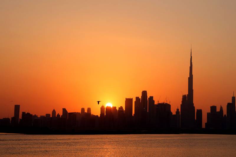 The skyline of downtown Dubai. The UAE economy expanded sharply in the last three months of 2021. AFP