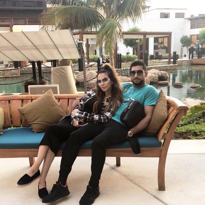 Amir Khan with wife Faryal Makhdoom at Jumeirah Al Naseem in June 2018. Instagram / Amir Khan 