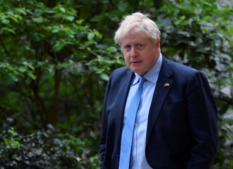 British Prime Minister Boris Johnson in Downing Street, London, May 3, 2022. Reuters