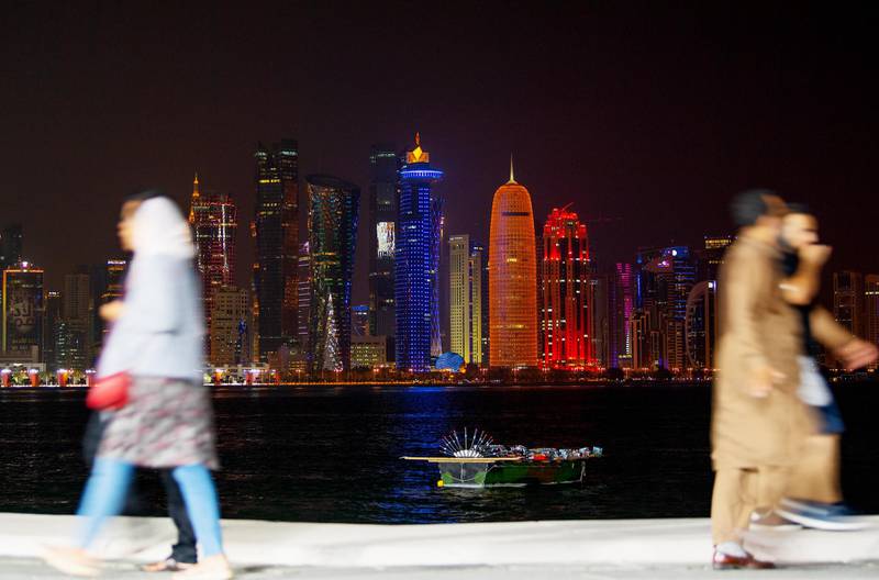 DOHA, QATAR - SEPTEMBER 27: A general view of the skyline ahead of the Women's Marathon during day one of 17th IAAF World Athletics Championships Doha 2019 at Khalifa International Stadium on September 27, 2019 in Doha, Qatar. (Photo by Matthias Hangst/Getty Images)