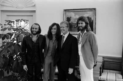 Jimmy Carter with the Bee Gees in the White House. 