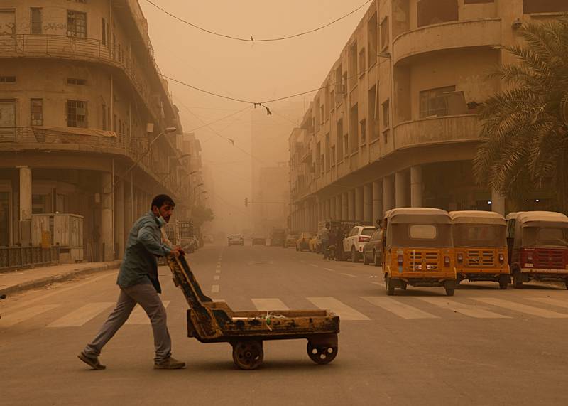 At least one sandstorm a week has hit Iraq since last month. AP 