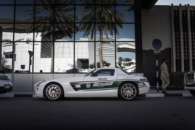 Dubai police supercar fleet.  Mercedes-Benz SLS-AMG.  Courtesy WSF Creative
 *** Local Caption ***  wk01ma-police5-PG.jpg