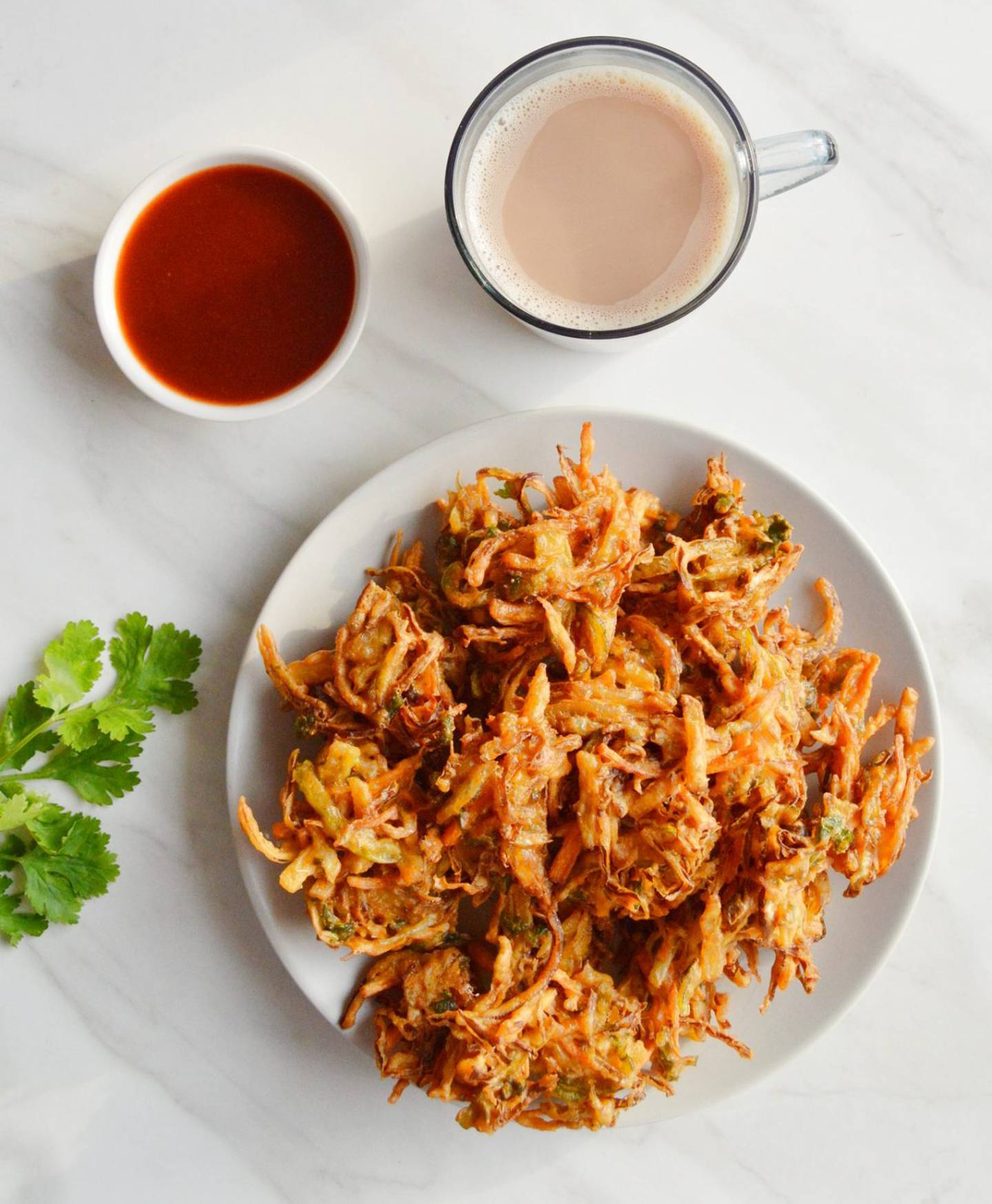 Deep-friend pakoras with tea are a go-to in India 