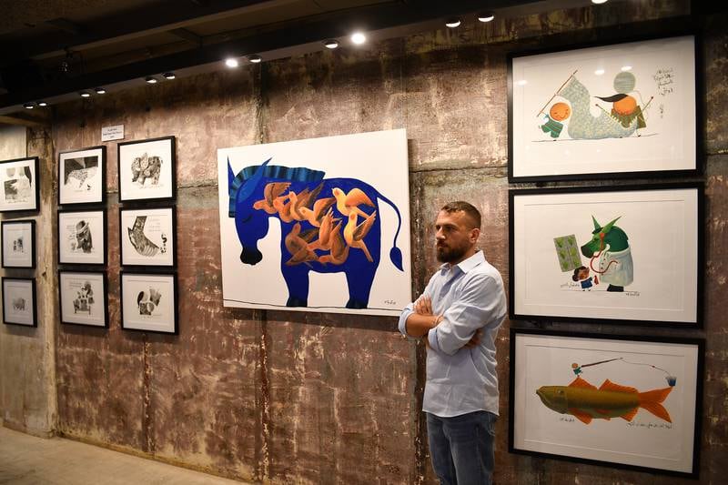 Majd Kurdieh's retrospective exhibition in Beirut showcases about 100 artworks created between 2014 and 2030. Photo: Fann A Porter