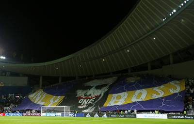 Al Ain fans display a banner before the match. Reuters