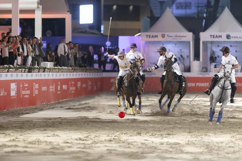 Beach Polo Cup Dubai 2018 Day 1 - Team Hills Advertising vs Team Altaaqa Global. Courtesy Twister Middle East
