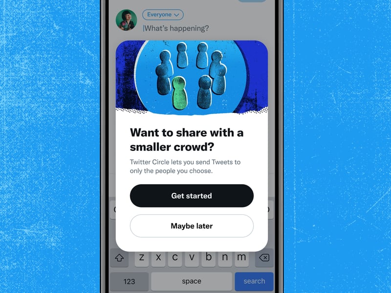 Users will be able to share their posts with a select group. Photo: Twitter