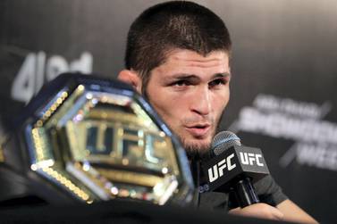 Khabib Nurmagomedov was full of praise for Abu Dhabi after a month of MMA events. Chris Whiteoak / The National