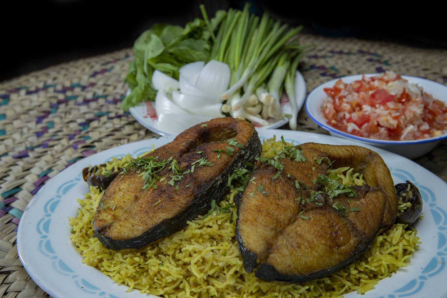 Fish machboos prepared by chef Atiq. Photo: DCT
