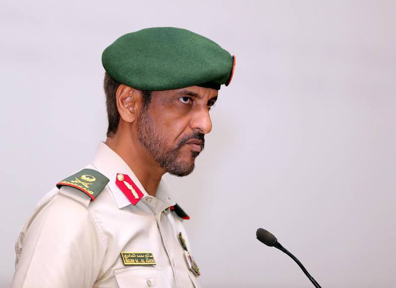 Abu Dhabi, United Arab Emirates - March 27th, 2018: Major General Saleh M. Al Ameri at the C-IED Lessons Learned Conference. Tuesday, March 27th, 2018. ICC Academy, Abu Dhabi. Chris Whiteoak / The National