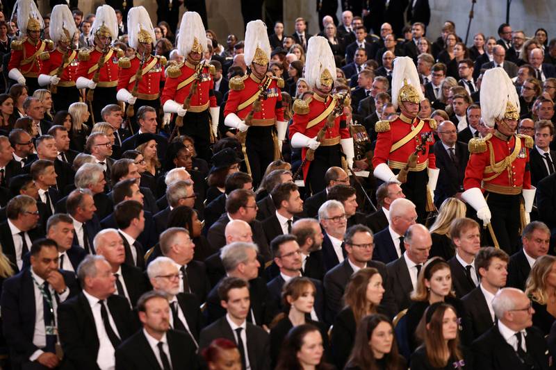 Yeomen of the Guard march through Westminster Hall. Getty Images
