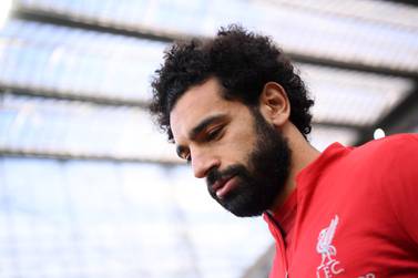 NEWCASTLE UPON TYNE, ENGLAND - MAY 04: Mohamed Salah of Liverpool looks on as he walks out prior to the Premier League match between Newcastle United and Liverpool FC at St. James Park on May 04, 2019 in Newcastle upon Tyne, United Kingdom. (Photo by Laurence Griffiths/Getty Images)