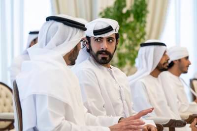 Sheikh Zayed bin Tahnoun attends a Sea Palace barza