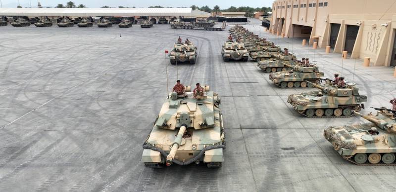 He inspected tanks, armoured vehicles and military equipment at Shafa Garrison