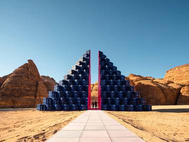 Rashed AlShashai, A Concise Passage, installation view at Desert X Al Ula. Photo by Lance Gerber, courtesy the artist