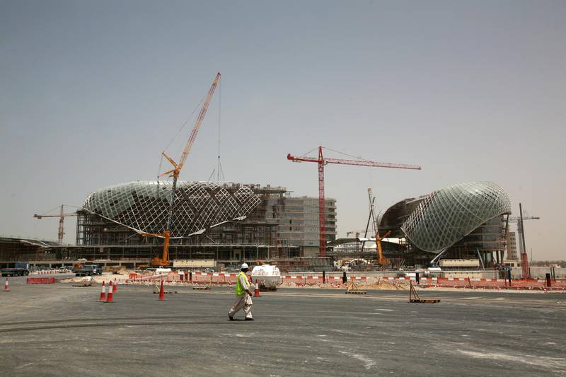 Yas Island, UAE - April 20, 2009 - The structure of the Yas Island grand prix circuit hotel. The hotel is due to be finished for the Grand Prix in November 2009. (Nicole Hill / The National) *** Local Caption ***  NH YasIsland24.jpgNH YasIsland24_2.jpg