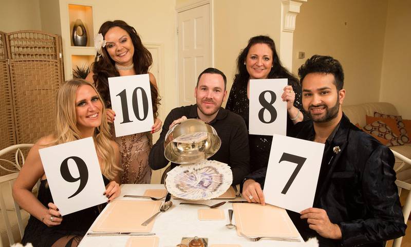 Contestants on UK cooking and dining TV show 'Come Dine With Me' score each other's dinner party efforts. Channel 4