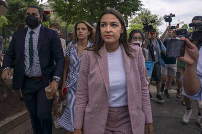 Alexandria Ocasio-Cortez has previously said she uses campaign funds to pay for additional security due to concerns for her safety. Getty Images / AFP
