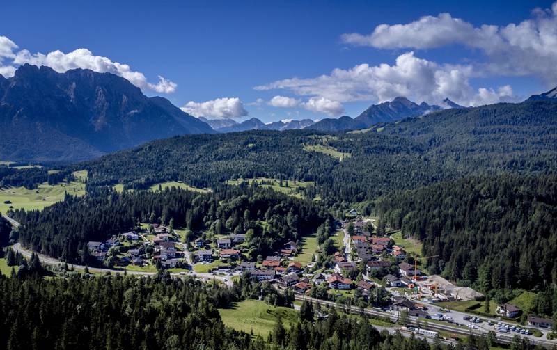 The village of Klais, Germany from where the road goes up to Elmau Castle where the G7 summit will start on Sunday. AP