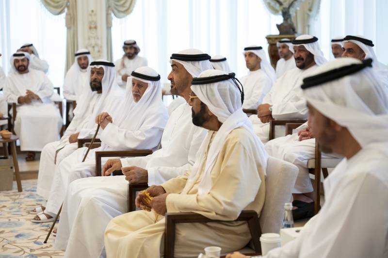 Sheikh Mohamed bin Zayed, Crown Prince of Abu Dhabi and Deputy Supreme Commander of the Armed Forces, and Sheikh Tahnoun bin Mohamed, Ruler's Representative in Al Ain Region.