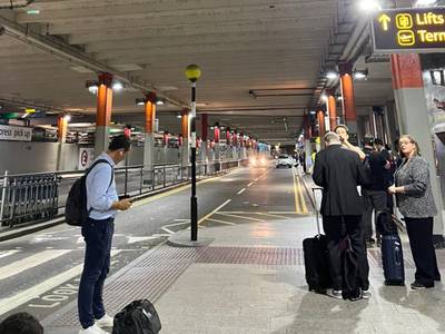 Passengers were left waiting outside Gatwick Airport for an hour and a half for a coach to London Stansted after a flight was diverted. PA