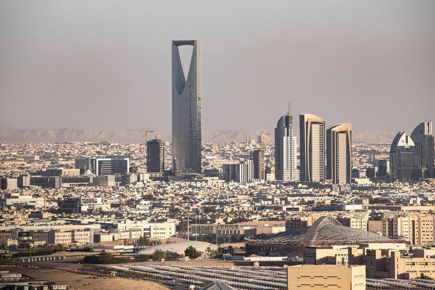 Mandatory Credit: Photo by ANDRE PAIN/EPA-EFE/Shutterstock (10531640c)
An aerial view shows the skyline of Riyadh, Saudi Arabia, 10 January 2020 (issued 21 January 2020).
Riyadh architecture, Saudi Arabia - 10 Jan 2020