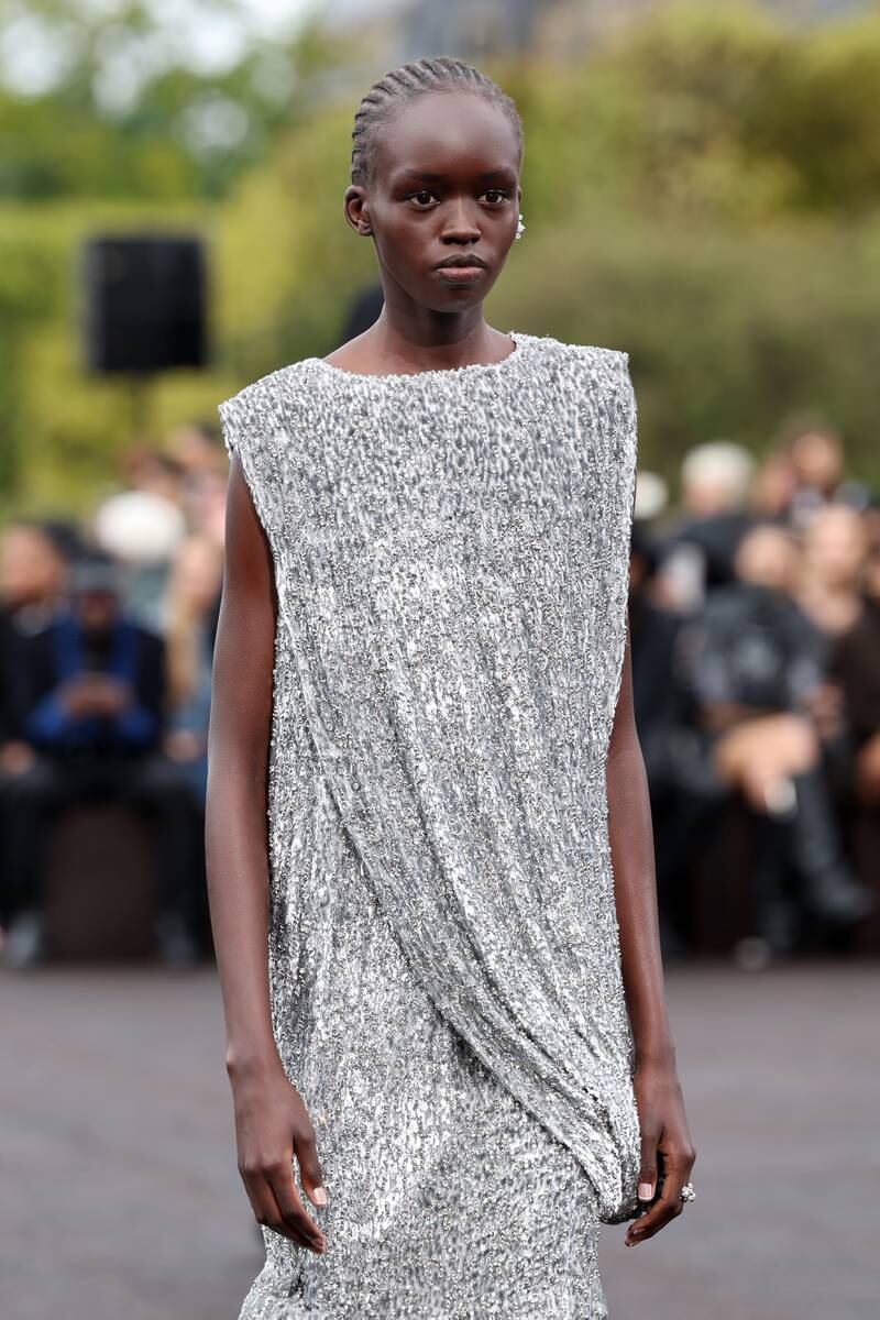 Draped metallics at Givenchy womenswear spring/summer 2023. Getty 