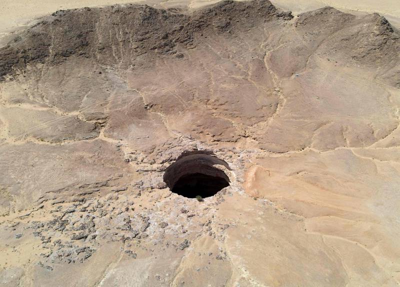 The 30-metre wide Well of Barhout, also known as the Well of Hell, is found in the desert of Yemen's Al Mahra province. AFP