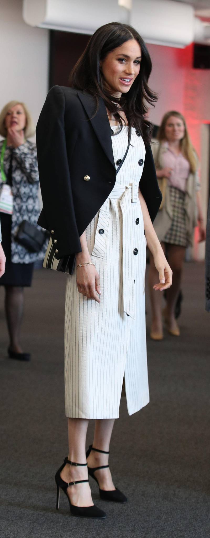 LONDON, UNITED KINGDOM - APRIL 18: Meghan Markle attends a reception with delegates from the Commonwealth Youth Forum at the Queen Elizabeth II Conference Centre, during the Commonwealth Heads of Government Meeting on April 18, 2018 in London, United Kingdom (Photo by Yui Mok - WPA Pool/Getty Images)