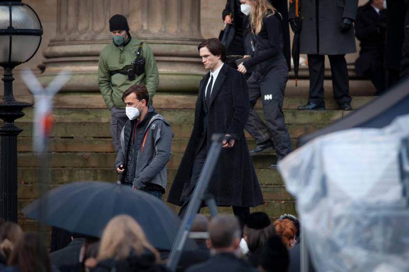 British actor Robert Pattinson is pictured during filming for The Batman movie outside St George's Hall in Liverpool. Getty Images