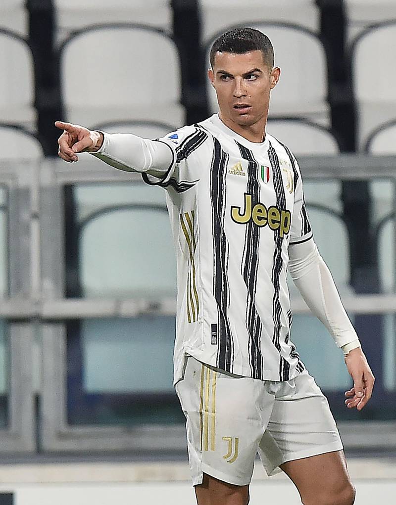 Cristiano Ronaldo of Juventus celebrates opening the scoring against Crotone. EPA