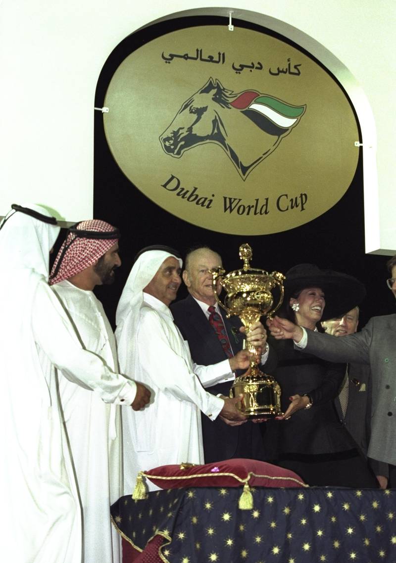 The 1996 Dubai World Cup presentation ceremony. Getty Images